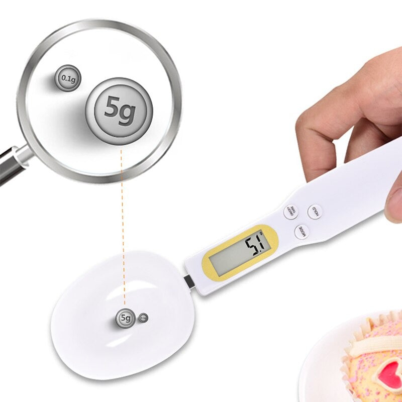Digital spoon scale LCD display and controls