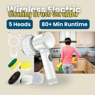 5-in-1 rechargeable electric cleaning brush with attachments
