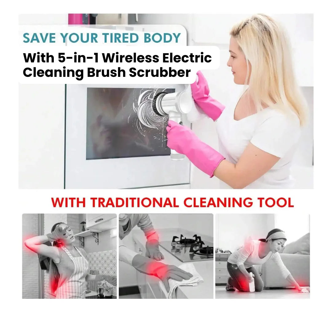 Cordless handheld electric spin scrubber product view
