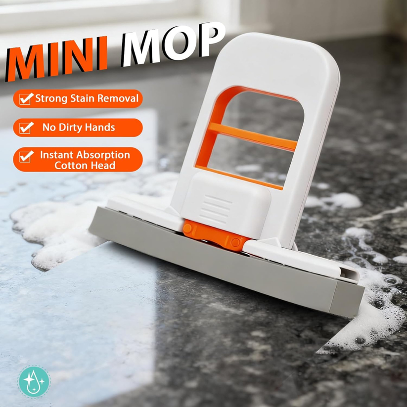 Mini self-wringing foldable sponge mop product view